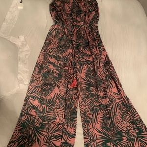 Strapless wide leg jumpsuit